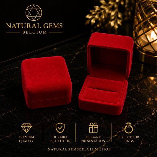 Boîte Cadeau Luxe pour Bague Rouge – 5 × 5.5 × 4.5 cm | Écrin à Bijoux Premium