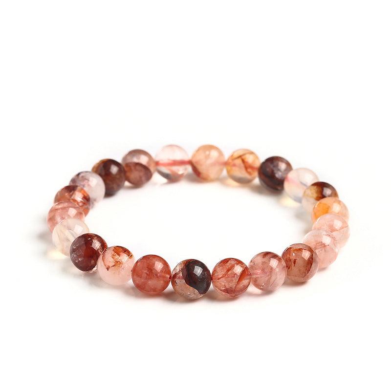 Red Fire Quartz Bead Bracelet 10 mm – Natural Hematoid Quartz Gemstone Bracelet - Natural Gems Belgium