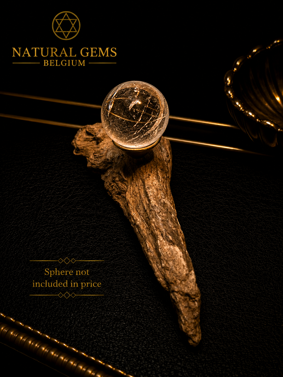 Base Sfera Legno Naturale – Espositore Artigianale – circa 14 cm