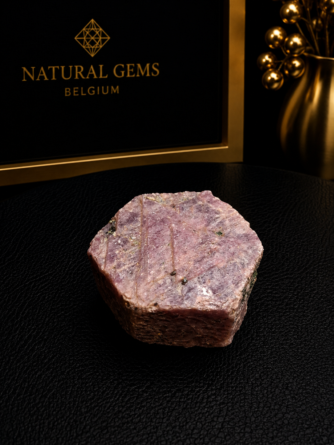 Natural Rough Pink Ruby Hexagonal Crystal with Mineral Inclusions – 50 g / 250 ct - Natural Gems Belgium