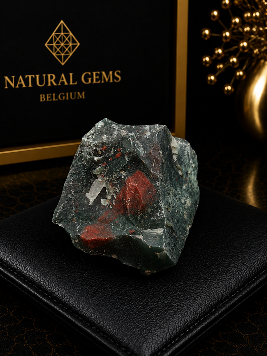 Natural Bloodstone Rough Decorative Specimen – 118g – 6.6 x 5.5 x 3.8 cm - Natural Gems Belgium