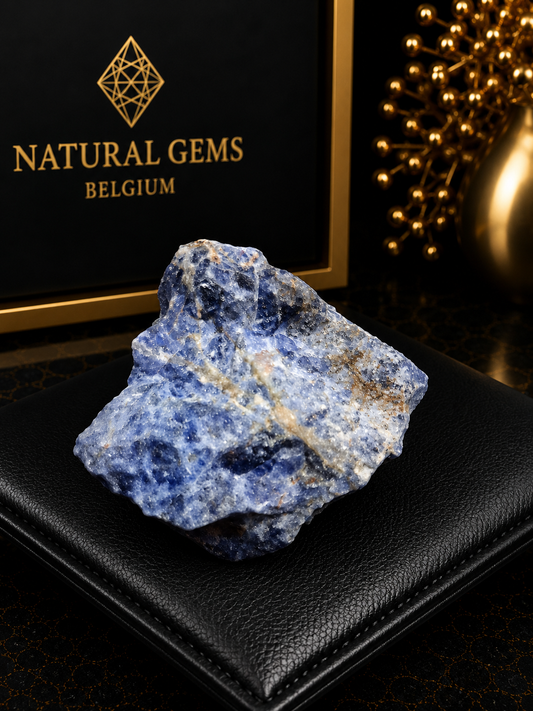 Natural Rough Sodalite Stone – Blue Raw Crystal Specimen – 39g – 4 x 3.5 cm - Natural Gems Belgium