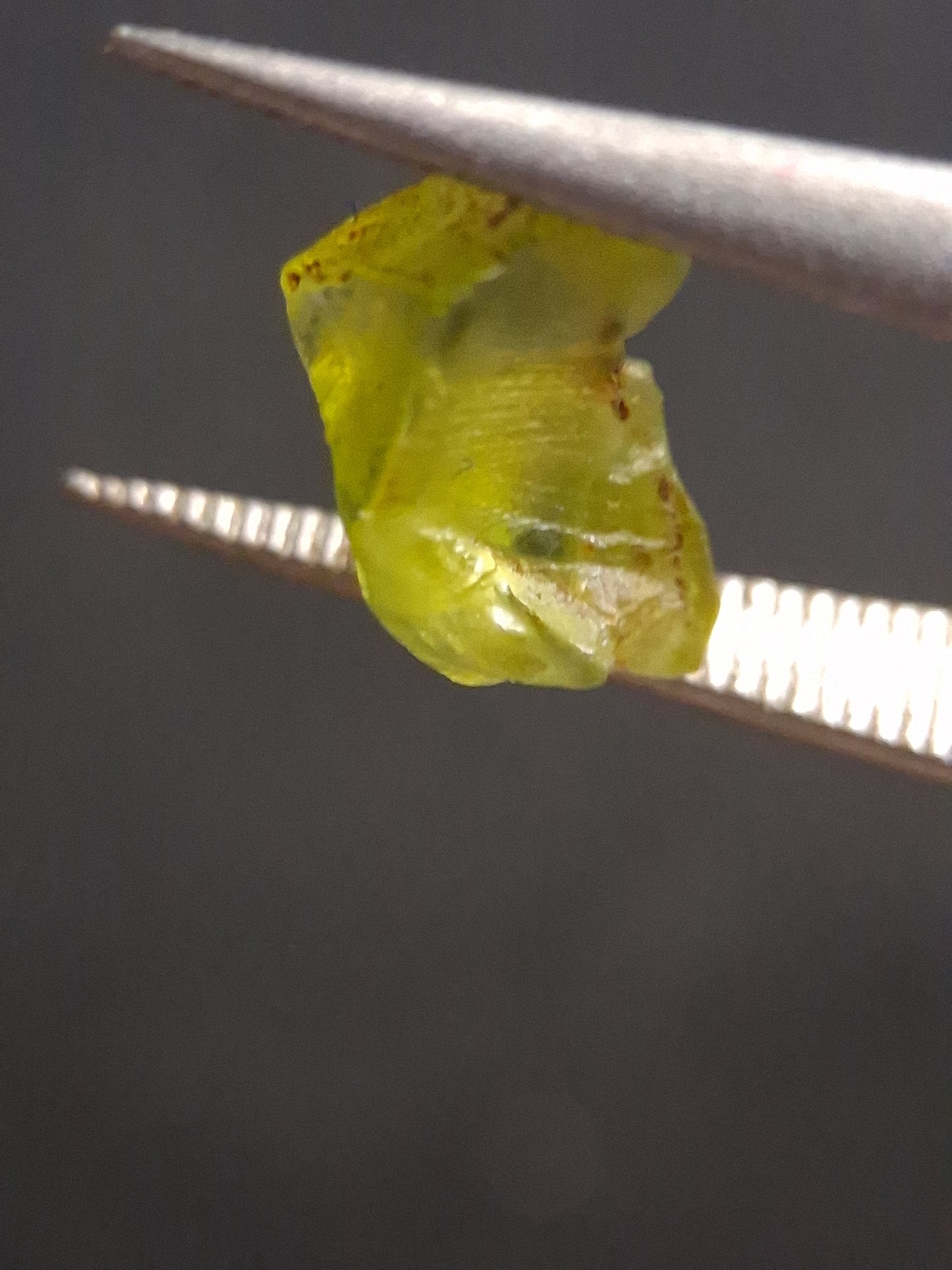 Natural Green Peridot - 1.235 ct - rough gemstone - for faceting - good color and luster - Natural Gems Belgium