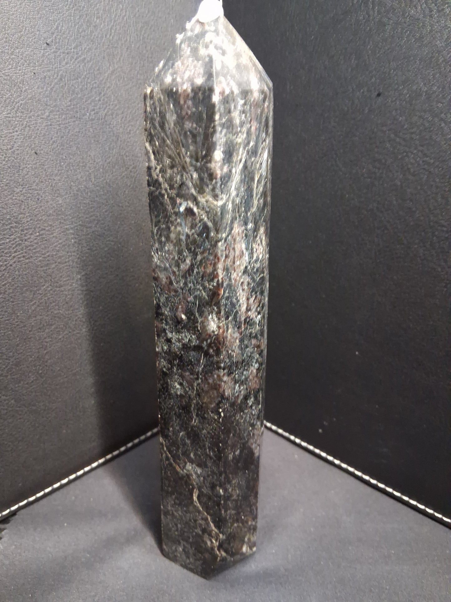Astrophyllite crystal tower - 195 mm - gateway to the stars crystal - black blue metallic glimmer