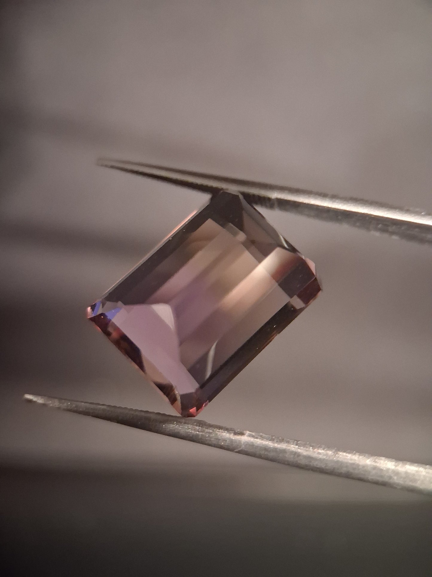 Natural purple and yellow Ametrine - 12.355 ct - AAA grade - octagon - certified natural