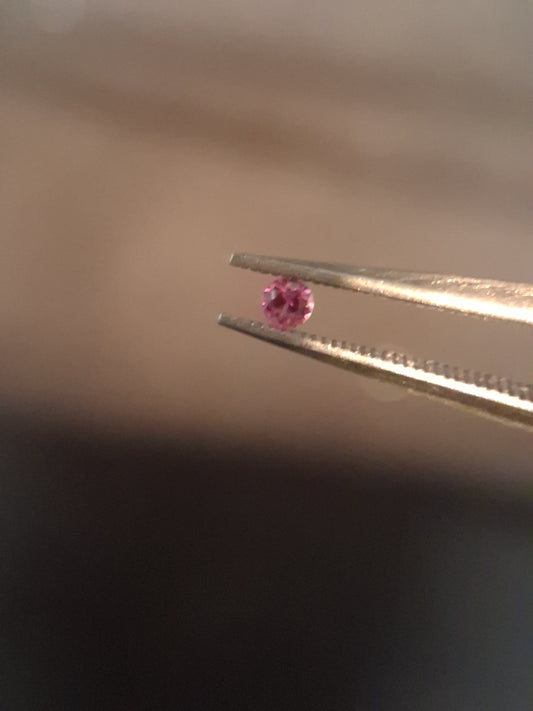Natural Pink Sapphire - 0.050 ct -2 mm Round cut - unheated - Africa - high quality - Natural Gems Belgium