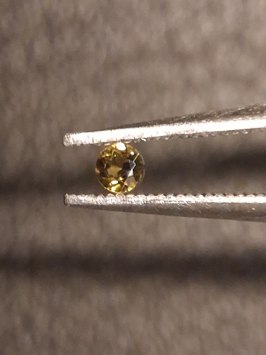 Natural Tourmaline - Yellowish Green - 2 mm - 0.031 ct - round - unheated - Natural Gems Belgium