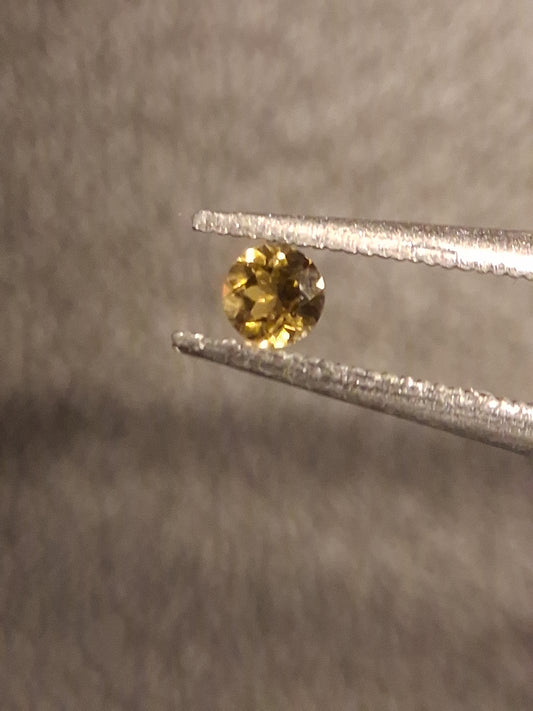 Natural Tourmaline - yellowish green - 2.4 mm - 0.063 ct - round - unheated - Natural Gems Belgium