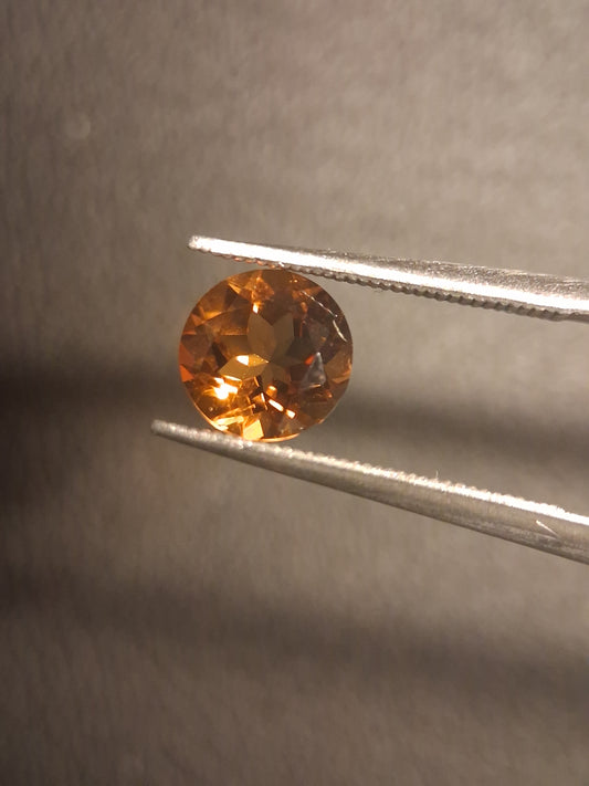 Natural Citrine Gemstone – Faceted Round Cut 6x6 mm Yellow | Loose Citrine Stone 0.740 ct
