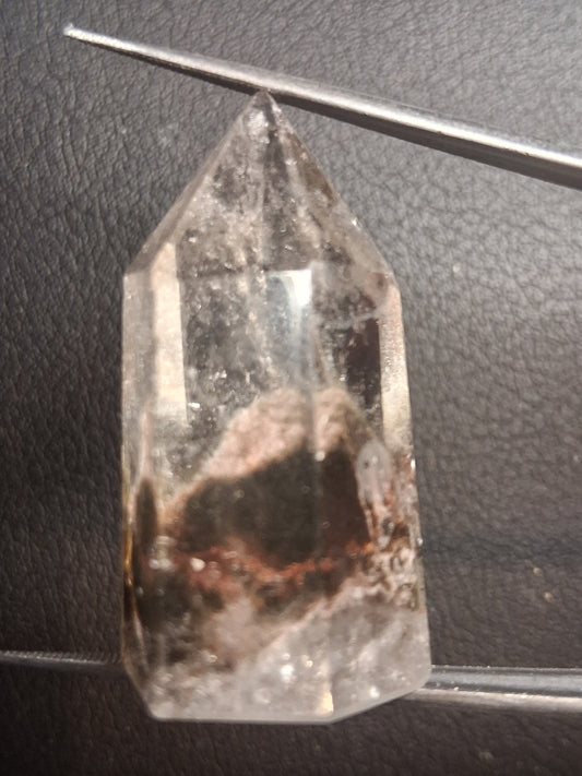 Crystal point of Phantom Quartz - multicolored scenic - hexagon - 3.4 cm