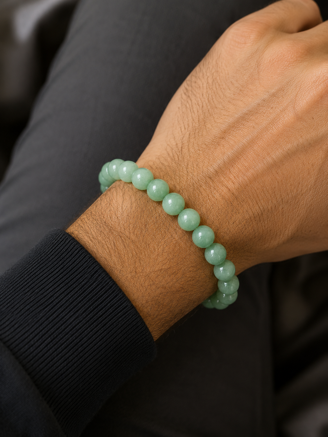 Bracelet Perles Aventurine Verte Naturelle – 10 mm | Bracelet Véritable Pierre Précieuse – 18,5 cm