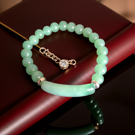 Beaded Bracelet with bridge - Aventurine - 8mm - green charm bracelet - Natural Gems Belgium