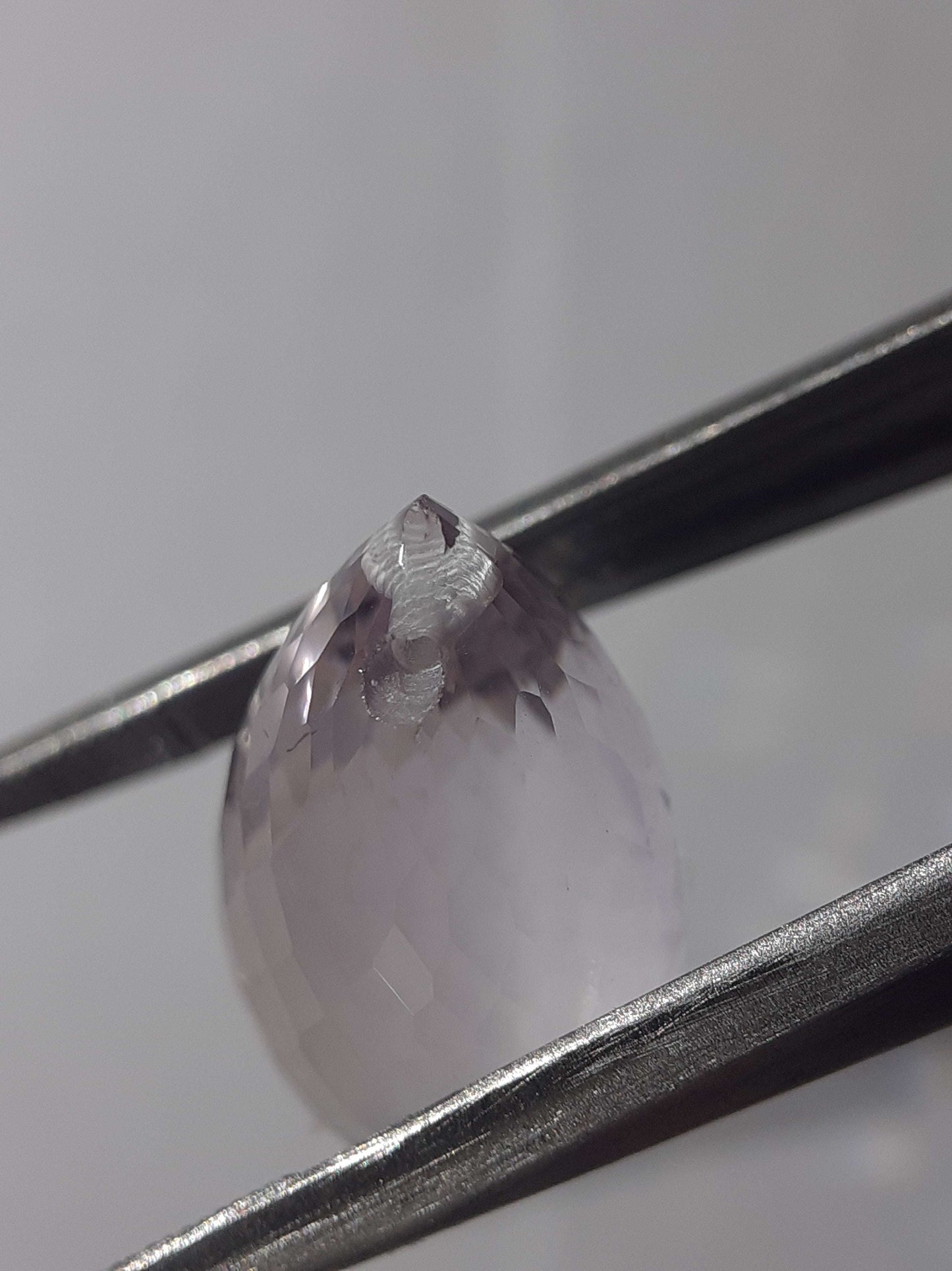 Natural light purple Amethyst - 11.96 ct - Briolette - unheated - certified by NGB All Amethyst Gemstones Natural Gems Belgium