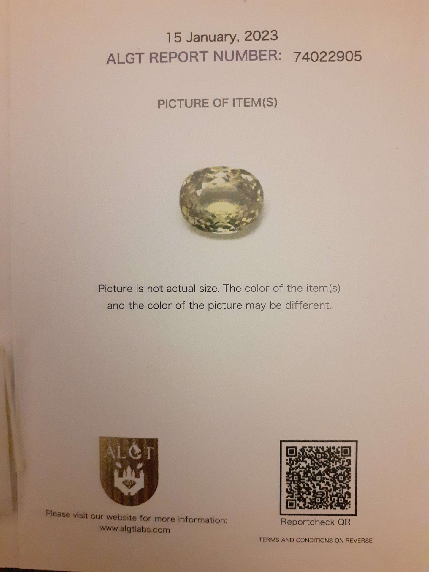 ALGT Certified Natural grossular Garnet - 1.13 ct - Natural Gems Belgium