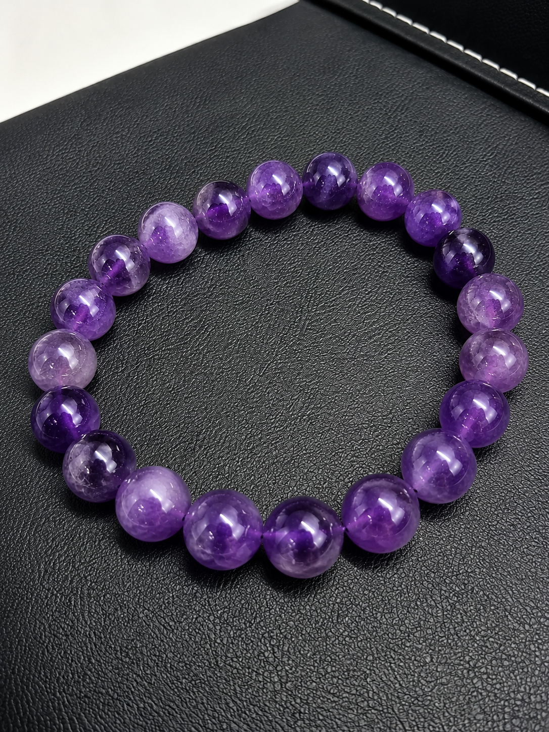 Natural Amethyst Bead Bracelet – 10 mm Purple Amethyst Beads - Natural Gems Belgium