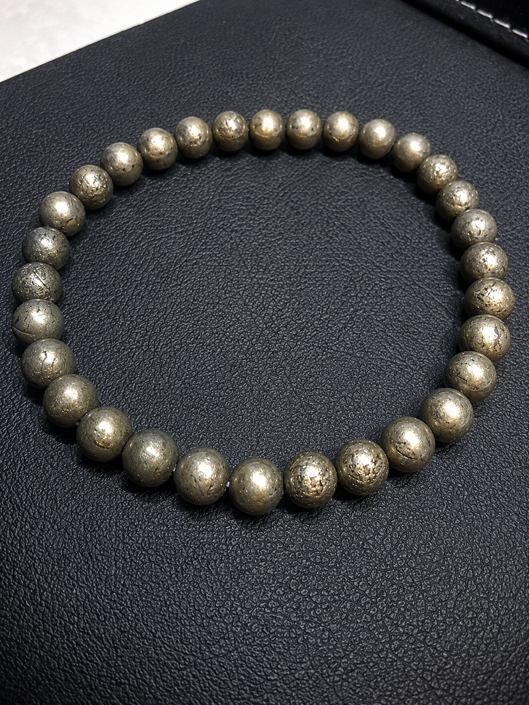 Natural Gold Pyrite Bead Bracelet – 6 mm Pyrite Beads - Natural Gems Belgium