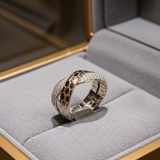 925 silver ring - natural White Topaz - limited edition NGB - Natural Gems Belgium