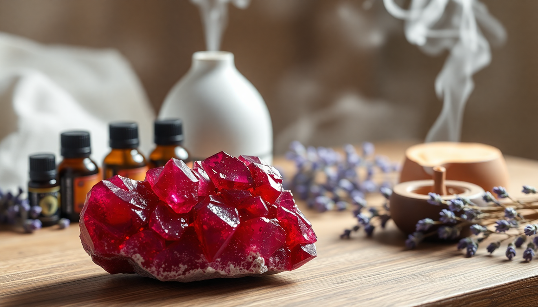 Unleash the Power of Rough Rhodolite Garnet and Aromatherapy