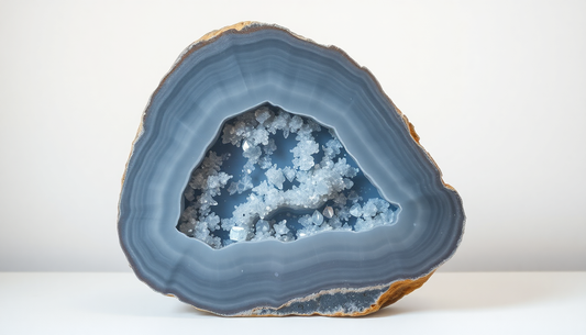 Unveiling the Captivating Druzy Pockets in a Grey Agate Tower