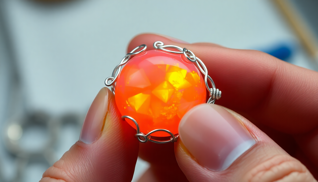 Unleash the Fire: A Step-by-Step Guide to Wire Wrapping a Stunning Fire Opal Cabochon