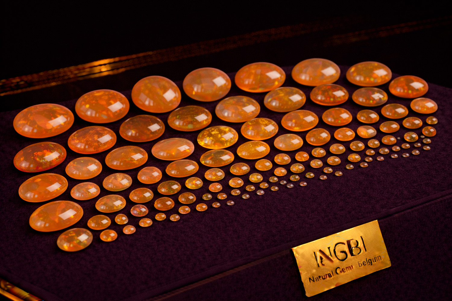 Orange Fire Opal Cabochons