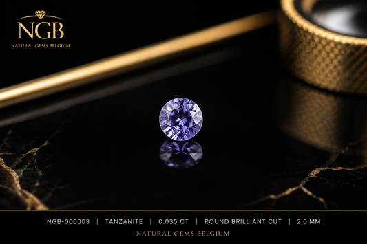 Tanzanite Naturelle Ronde Brillant 0,035 ct – 2,0 mm | Doucement Chauffée | Tanzanie