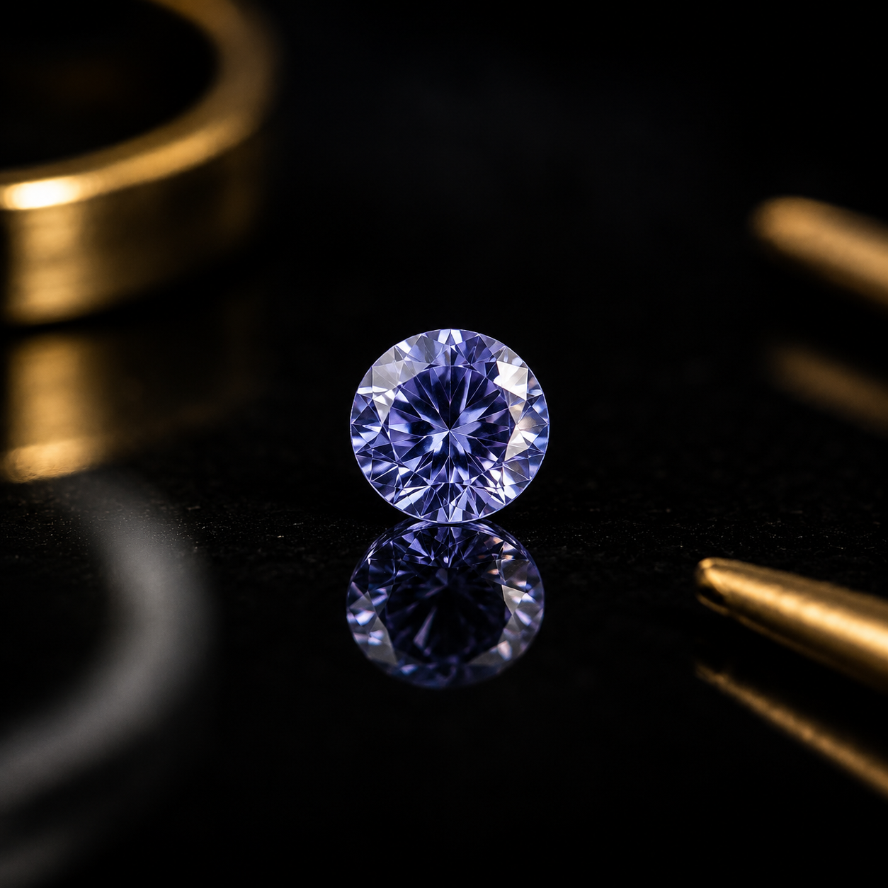 Natural Tanzanite Round Brilliant Cut 0.036 ct – 2.0 mm | Gently Heated