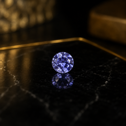 Tanzanite naturelle 0,032 ct Taille Brillant Rond 2,0 mm | Chauffée | Tanzanie