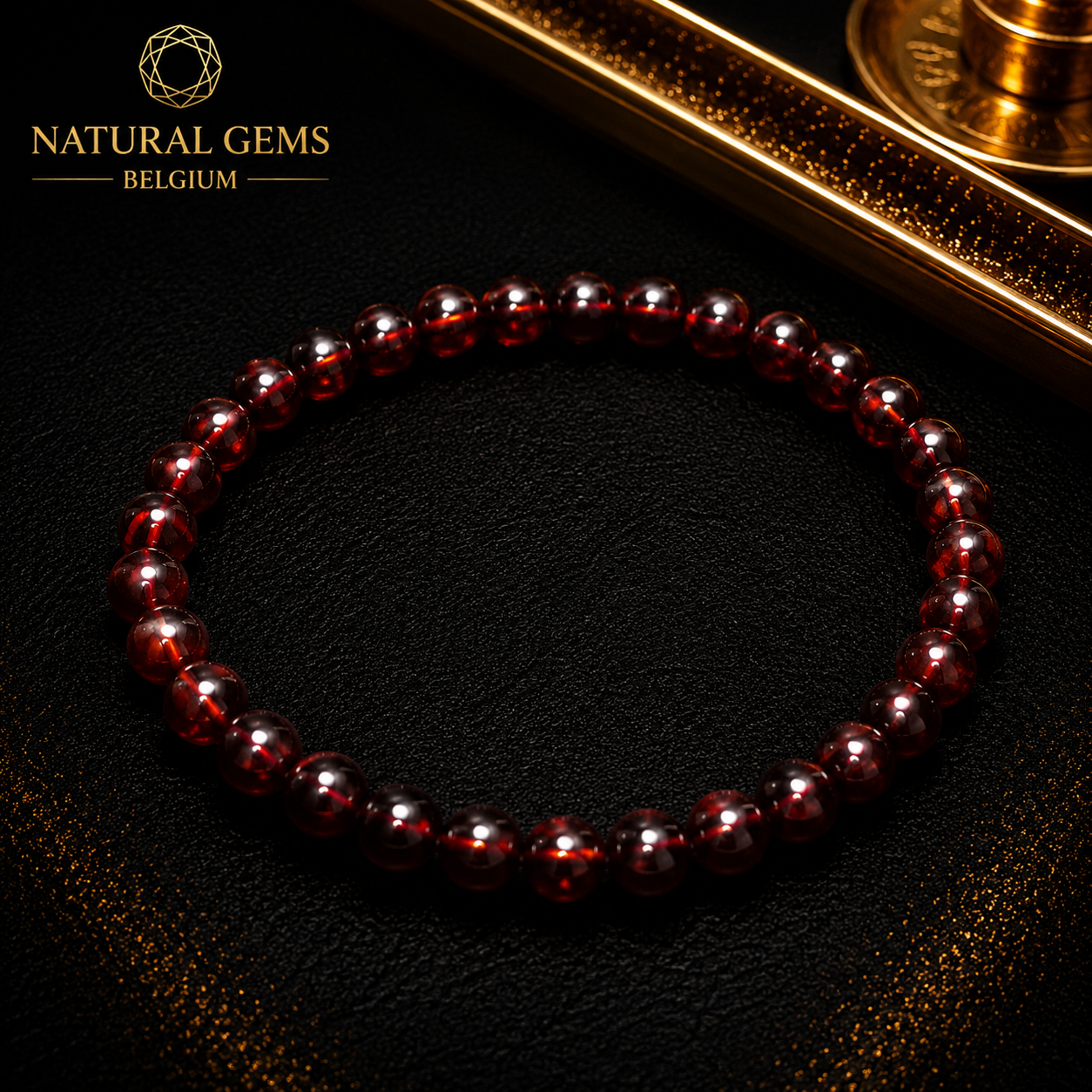 Natural Red Amber Bead Bracelet 5 mm – Genuine Cherry Amber Gemstone Bracelet