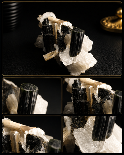 Natural Green Cap Tourmaline on Feldspar & Quartz Matrix – 57g Crystal Cluster Specimen - Natural Gems Belgium