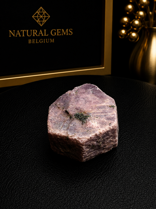 Natural Rough Pink Ruby Hexagonal Crystal with Mineral Inclusions – 50 g / 250 ct - Natural Gems Belgium