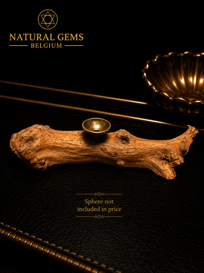 Natural Wooden Sphere Stand – Handcrafted Display Base – Approx. 14.5 cm