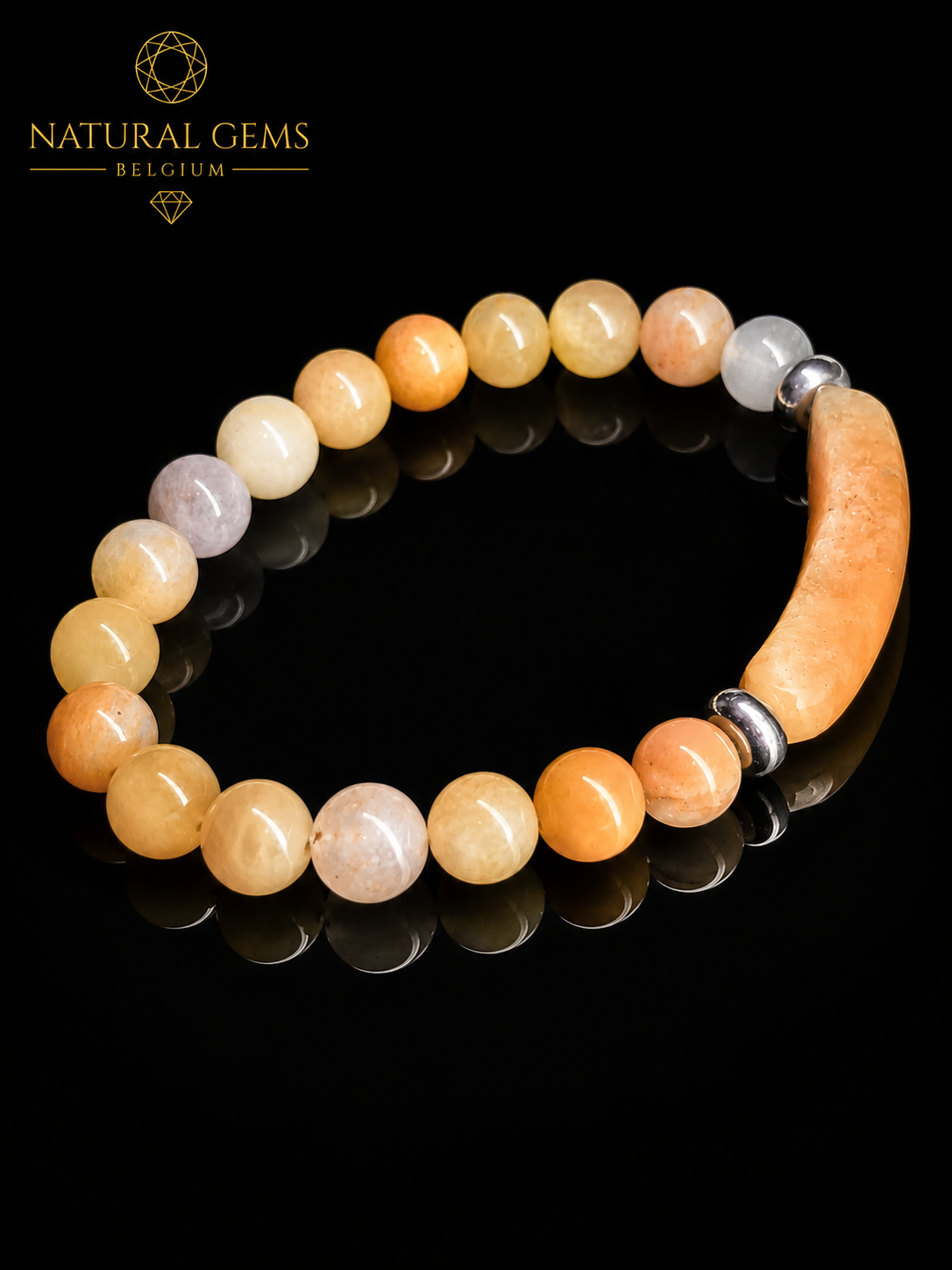 Bracelet perles Topaze naturelle 8 mm – Pierres précieuses Topaze naturelle multicolore