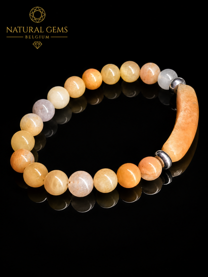 Bracelet perles Topaze naturelle 8 mm – Pierres précieuses Topaze naturelle multicolore