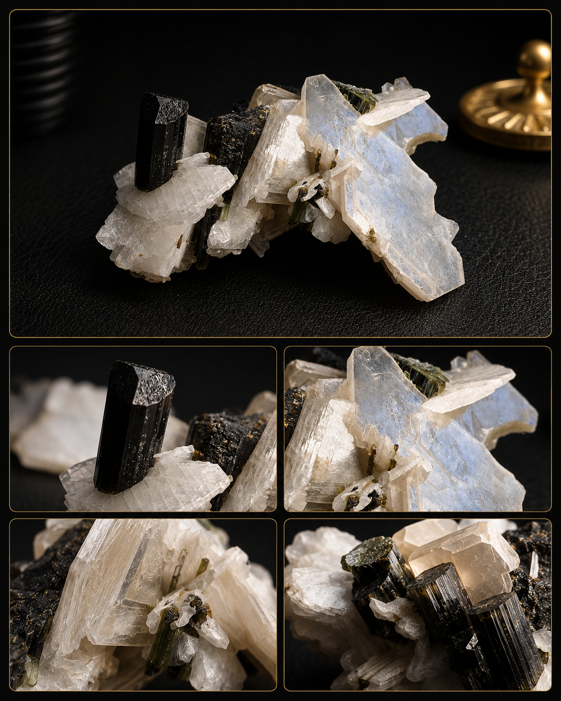 Natural Green Cap Tourmaline on Feldspar & Quartz Matrix – 57g Crystal Cluster Specimen - Natural Gems Belgium