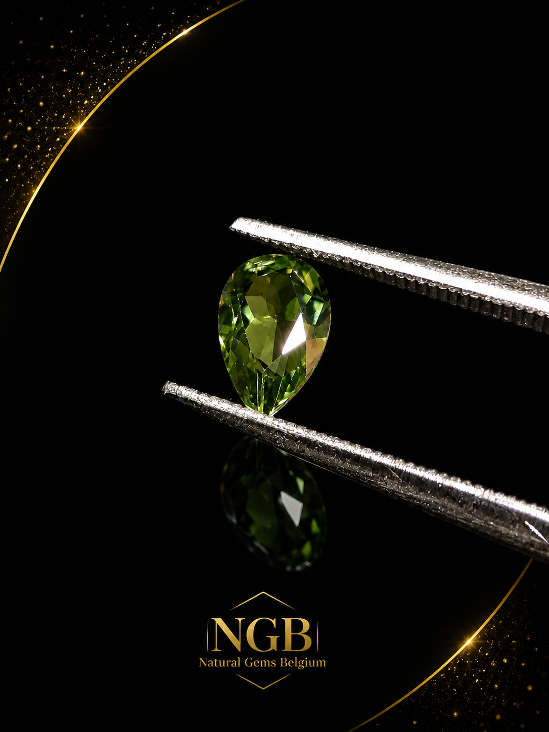 Natural Green Apatite - pear faceted - 0.415 ct - loose gemstone