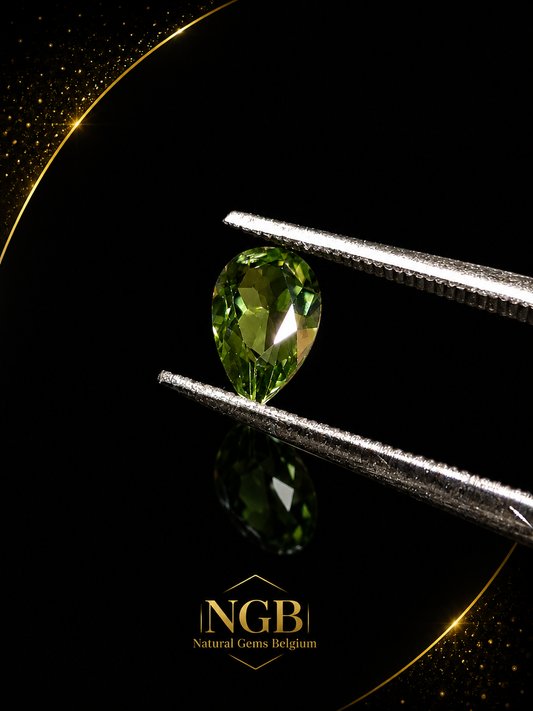 Natural Green Apatite - pear faceted - 0.415 ct - loose gemstone