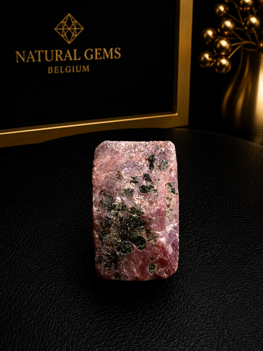 Natural Rough Pink Ruby Hexagonal Crystal with Mineral Inclusions – 50 g / 250 ct - Natural Gems Belgium