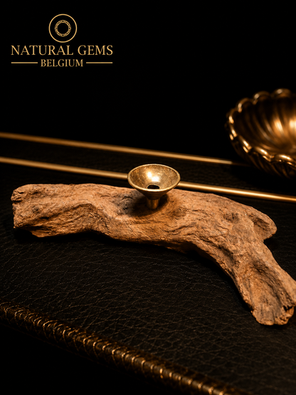 Natural Wooden Crystal Sphere Display Stand with Copper Holder – 10.7 cm