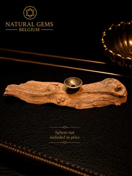 Natural Wooden Sphere Stand – Handcrafted Display Base – Approx. 14.5 cm