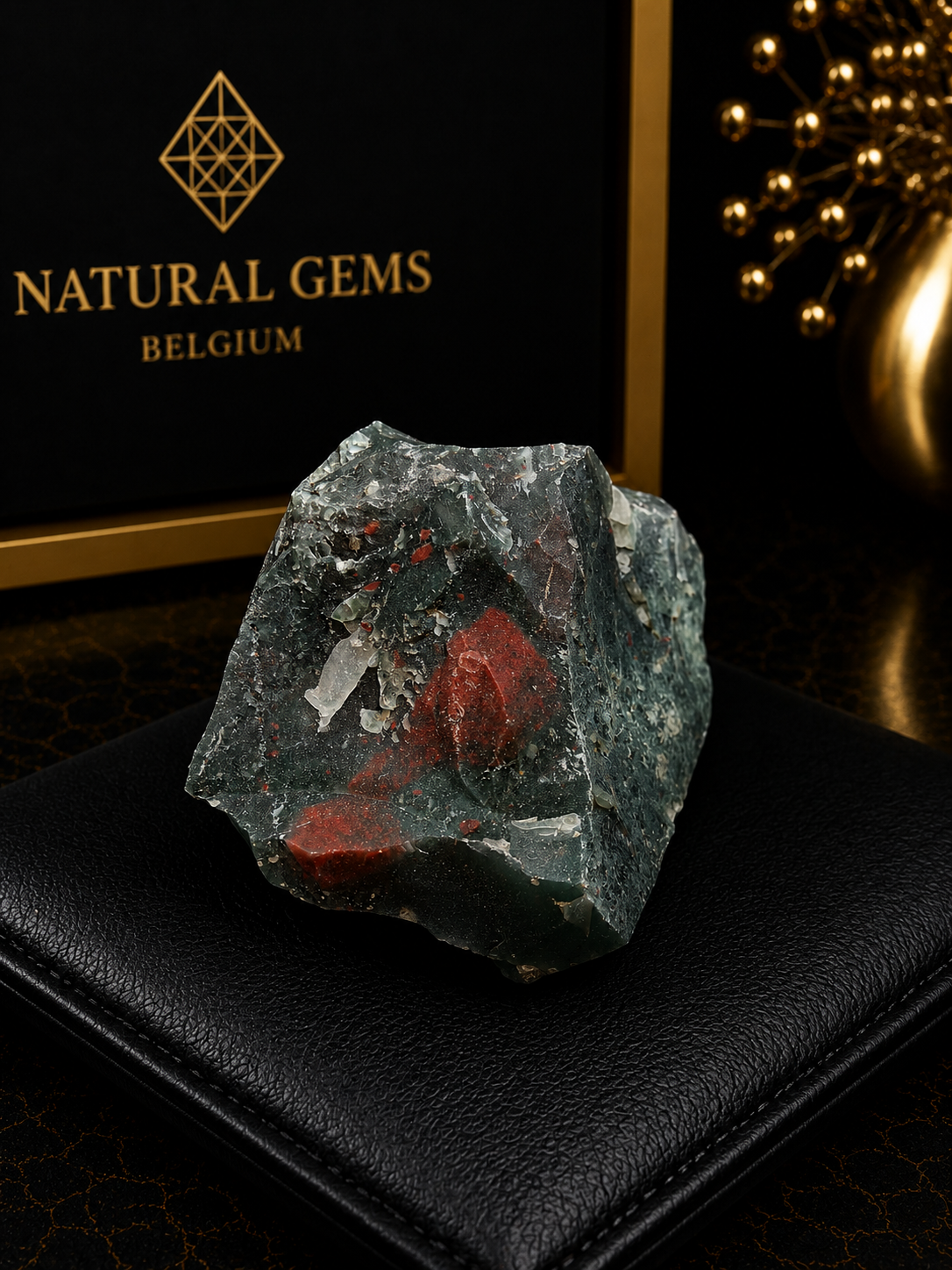 Natural Bloodstone Rough Decorative Specimen – 118g – 6.6 x 5.5 x 3.8 cm - Natural Gems Belgium