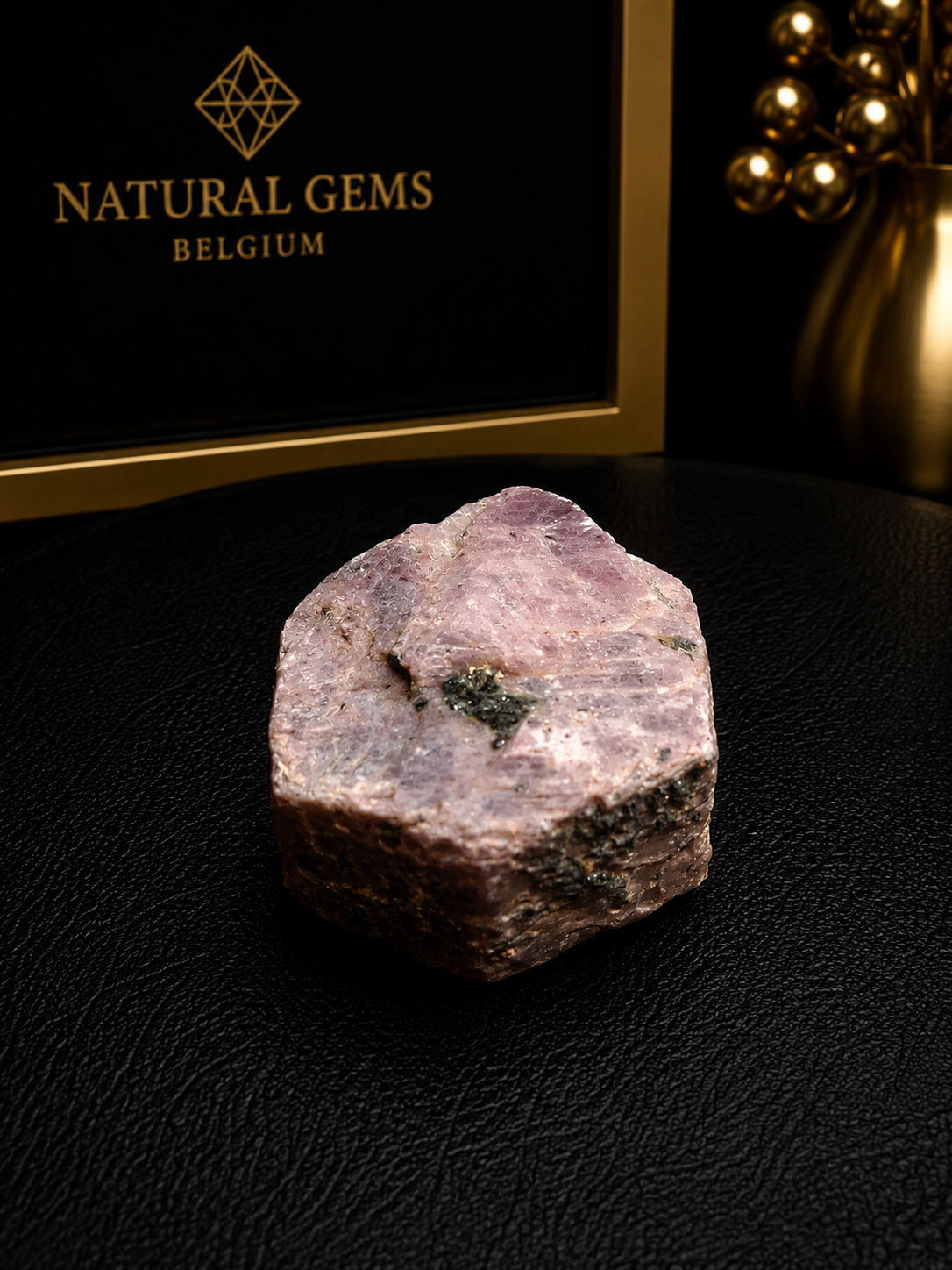 Natural Rough Pink Ruby Hexagonal Crystal with Mineral Inclusions – 50 g / 250 ct - Natural Gems Belgium