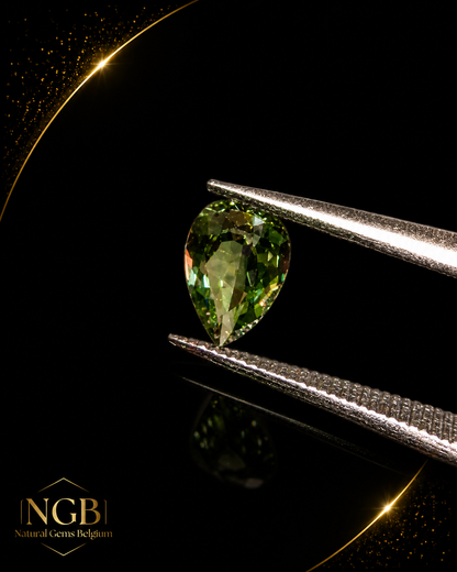 Natural Green Apatite - pear faceted - 0.413 ct - loose gemstone