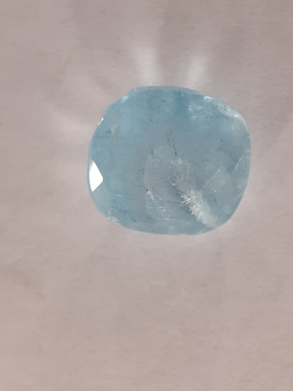 Natural Aquamarine - 3.62 ct - Cushion - unheated untreated - Brasil - Certified by seller - Natural Gems Belgium