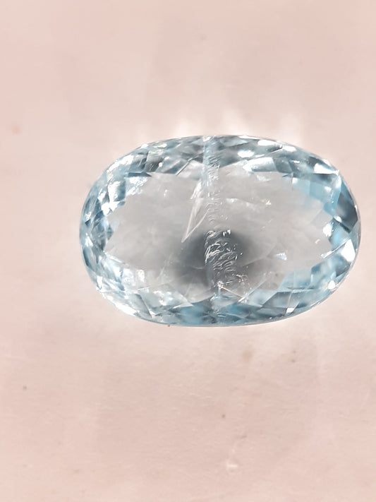 blue aquamarine, 2.71 ct, oval, seller certified - Natural Gems Belgium