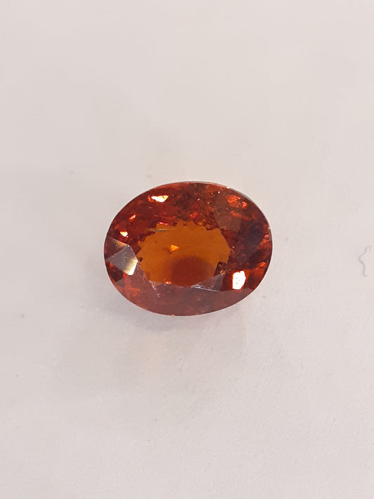 Orange Red Nigeria Natural Spessartitegarnet, 1.71 Ct Perfect Oval - Natural Gems Belgium