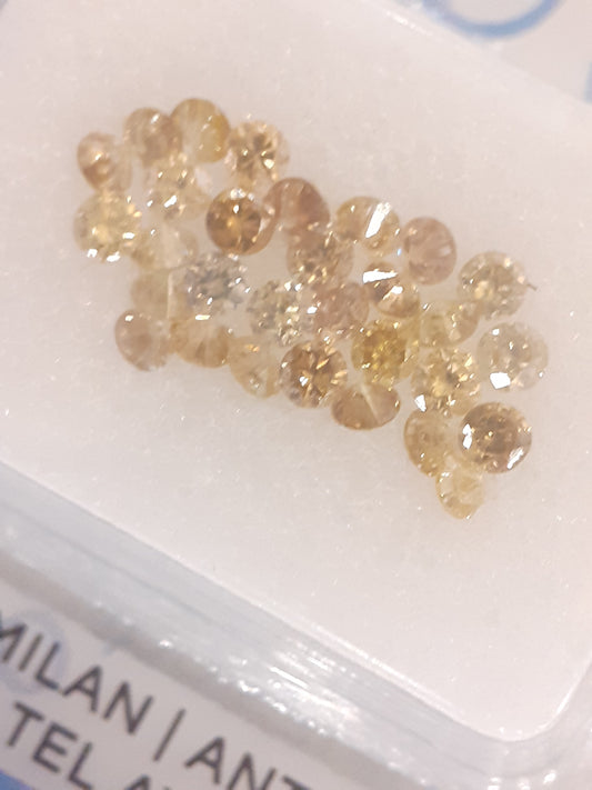 lot of 30 Certified Natural Diamonds - Round Brilliant - 1.03 ct - sealed - Natural Gems Belgium