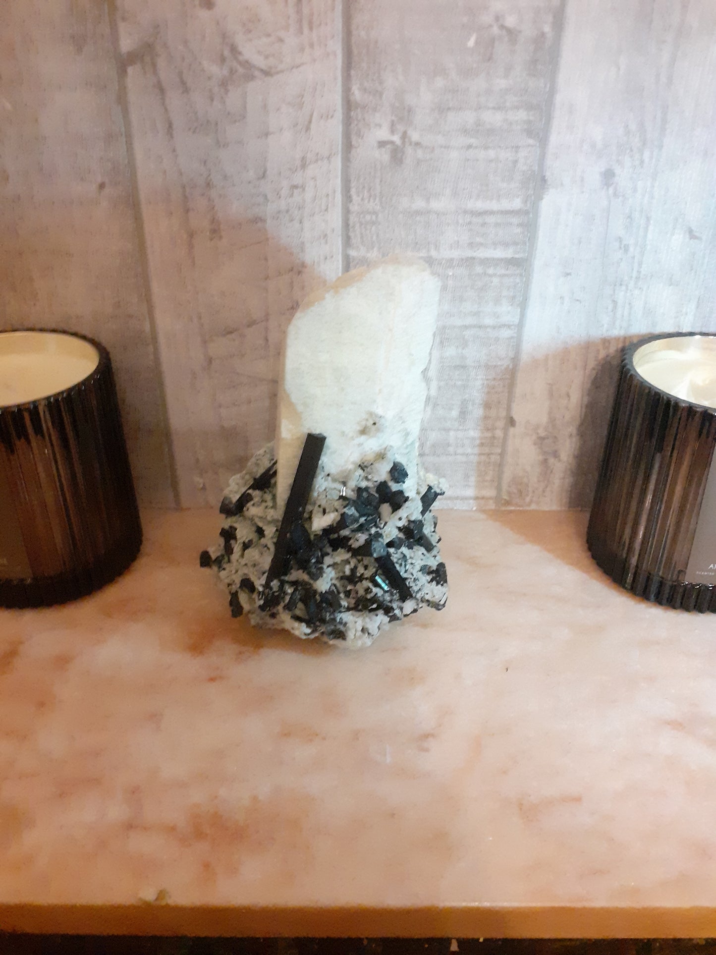 Large Specimen Black Tourmaline with Feldspar 15 cm high ! superb collectors item ! - Natural Gems Belgium