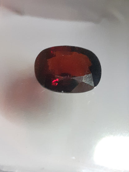 Certified orangy red Spessartite Garnet - 1.17 ct oval  - Sealed - Natural Gems Belgium