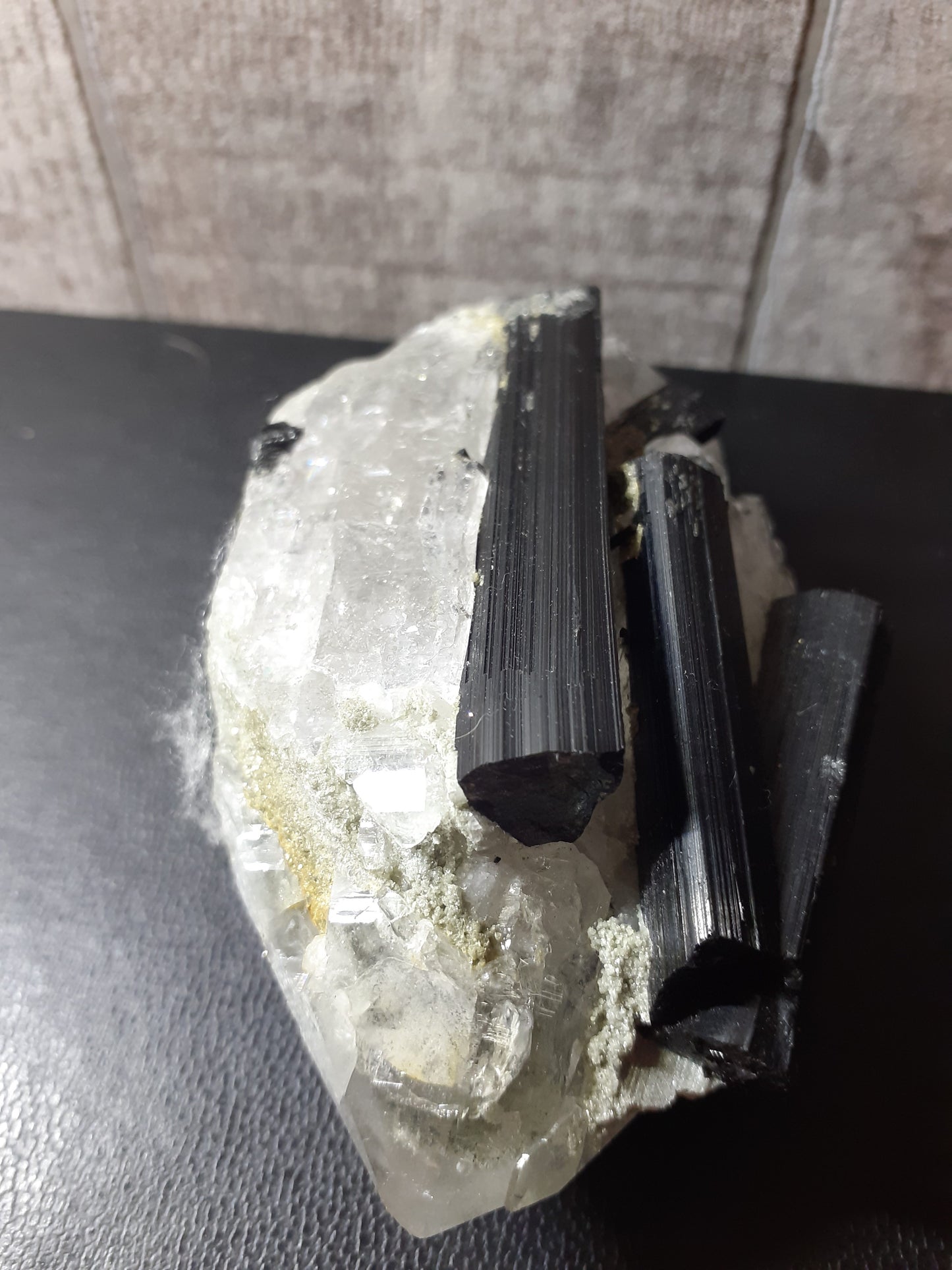 Specimen of high quality black tourmaline crystal cluster with quartz 1027.71 ct - Natural Gems Belgium